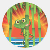 Kikker op bamboe Stickers (Voorkant)