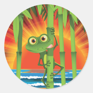 Kikker op bamboe Stickers