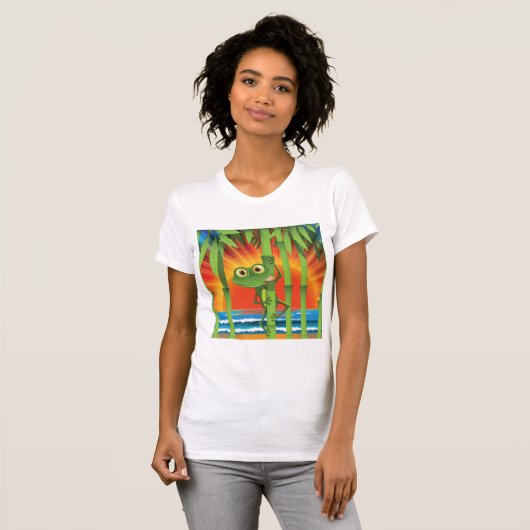 Kikker op Bamboe Vrouwen T-shirt (Voorkant volledig)