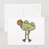 Kikker op Basketball Sports Briefkaart (Voorkant / Achterkant)