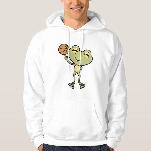 Kikker op Basketball Sports Hoodie (Voorkant)