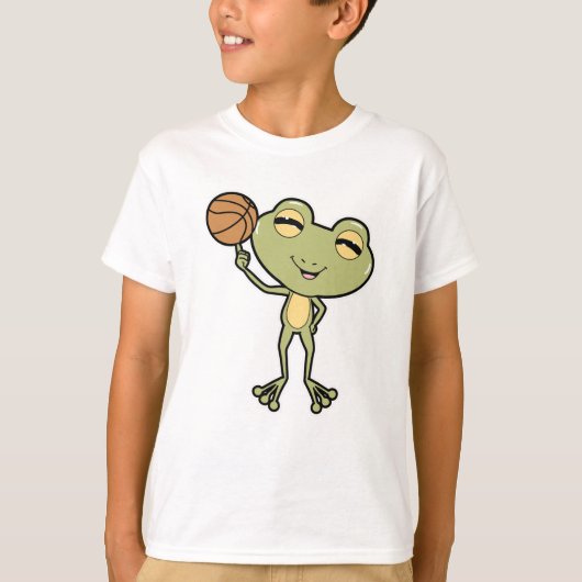 Kikker op Basketball Sports T-shirt (Voorkant)