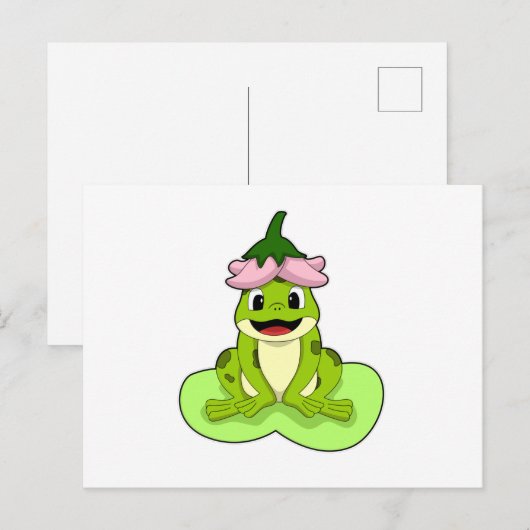 Kikker op blad briefkaart (Voorkant / Achterkant)