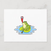 Kikker op blad met insect briefkaart (Voorkant)