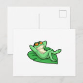 Kikker op blad met zonnebril briefkaart (Voorkant / Achterkant)