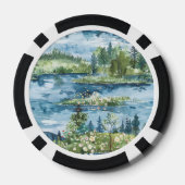 Kikker Op Boomstammen Meer Poker Chips (Achterkant)