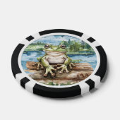 Kikker Op Boomstammen Meer Poker Chips (Enkel)