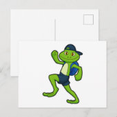 Kikker op de loop met rugzak en hoed briefkaart (Voorkant / Achterkant)