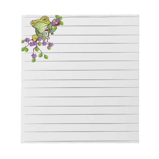 Kikker op een bloemendraak notitieblok (Voorkant)