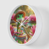 Kikker op een flip-flop in een vijver (Hoek)