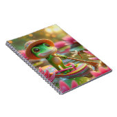 Kikker op een flip-flop in een vijver notitieboek (Rechterzijde)