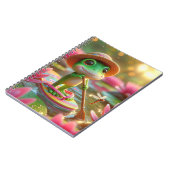 Kikker op een flip-flop in een vijver notitieboek (Linkerzijde)