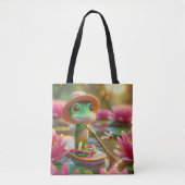 Kikker op een flip-flop in een vijver tote bag (Voorkant)