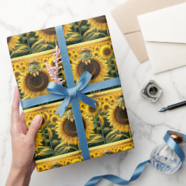 Kikker op een gele zonnebloem cadeaupapier