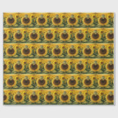 Kikker op een gele zonnebloem cadeaupapier (Vlak)