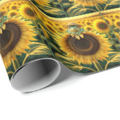 Kikker op een gele zonnebloem cadeaupapier (Rol Hoek)