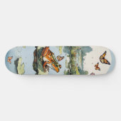 Kikker op een lelie pad met vlinders persoonlijk skateboard (Horizontaal)