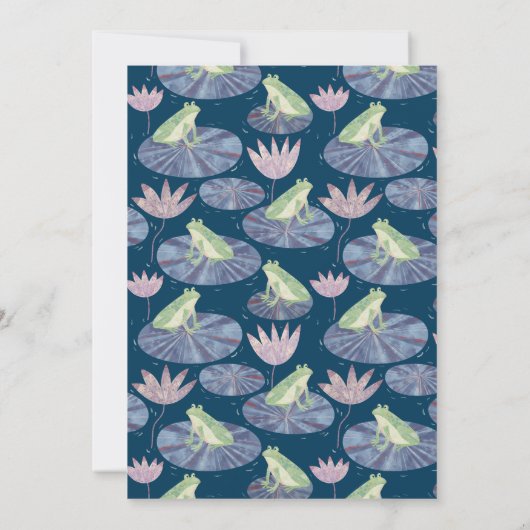 Kikker op een Lily Pad Baby shower Dank je kaart (Achterkant)