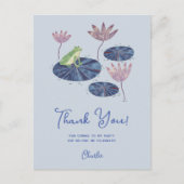Kikker op een Lily Pad Party Dank je Briefkaart (Voorkant)