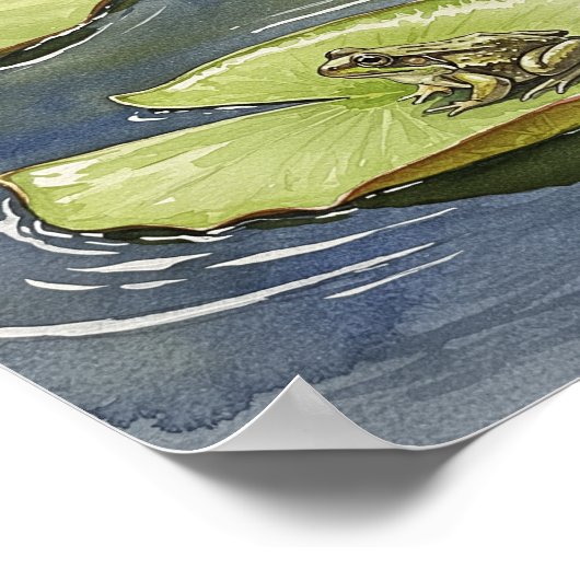 Kikker op een Lily Pad Poster (Hoek)