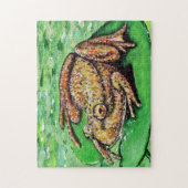 Kikker op een Lily Pad schilderij Legpuzzel (Verticaal)