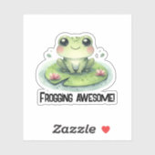 Kikker op een Lilypad Sticker (Vel)