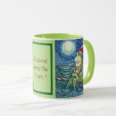 KIKKER OP EEN LOG, CHARMANTE KERST BULLFROG MOK (Voorkant rechts)