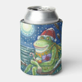 KIKKER OP EEN LOG, KERSTFEEST KERSTMAN KOELBOX BLIKJESKOELER (Blikje Voorkant)