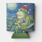 KIKKER OP EEN LOG, KERSTFEEST KERSTMAN KOELBOX BLIKJESKOELER (Voorkant)