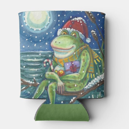 KIKKER OP EEN LOG, KERSTFEEST KERSTMAN KOELBOX BLIKJESKOELER (Achterkant)