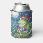 KIKKER OP EEN LOG, KERSTFEEST KERSTMAN KOELBOX BLIKJESKOELER (Blikje Achterkant)