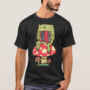Kikker op een paddenstoel-cordionist t-shirt