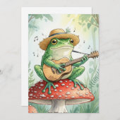 Kikker op een paddestoel feestdagenkaart (Voorkant / Achterkant)