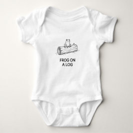 Kikker op een stam hout kunstprint romper