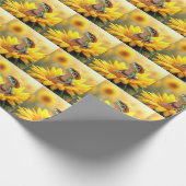 Kikker op een zonnebloem cadeaupapier (Hoek)