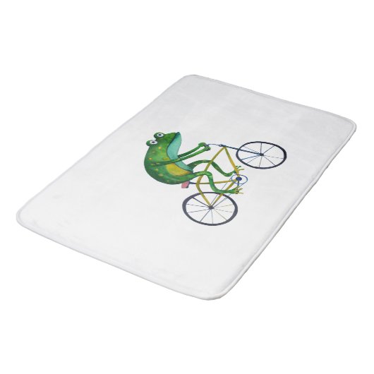 Kikker op fiets badmat (Gekanteld)