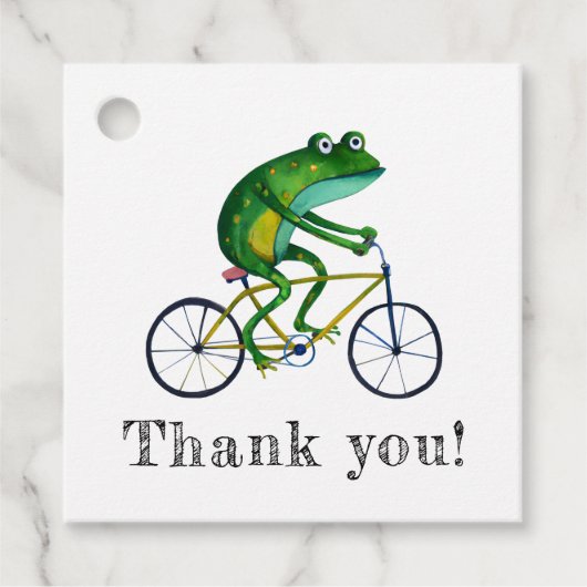 Kikker op fiets bedankjes labels (Voorkant)