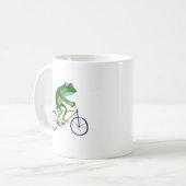 Kikker op fiets koffiemok (Voorkant links)