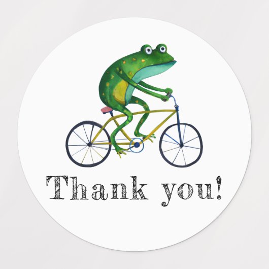 Kikker op fiets labels (Design 1)