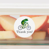 Kikker op fiets labels (Aangebracht)