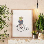 Kikker op fiets poster<br><div class="desc">Een griezelig en griezelig oud kikkerteken geïnspireerd door  tekeningen.</div>