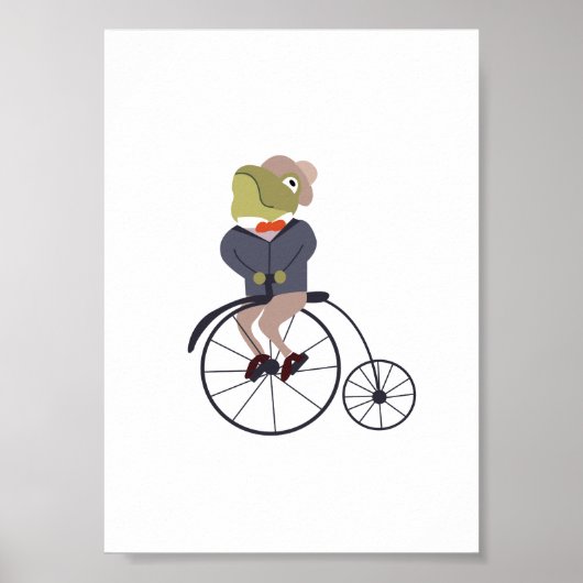 Kikker op fiets poster (Voorkant)