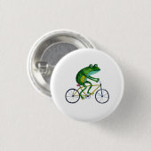 Kikker Op Fiets Ronde Button 3,2 Cm (Voorkant /achterkant)