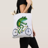 Kikker op fiets tote bag (Dichtbij)