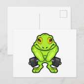 Kikker op fitness met halter briefkaart (Voorkant / Achterkant)