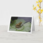 Kikker op het Stootkussen van de Lelie Kaart (Gele Bloem)