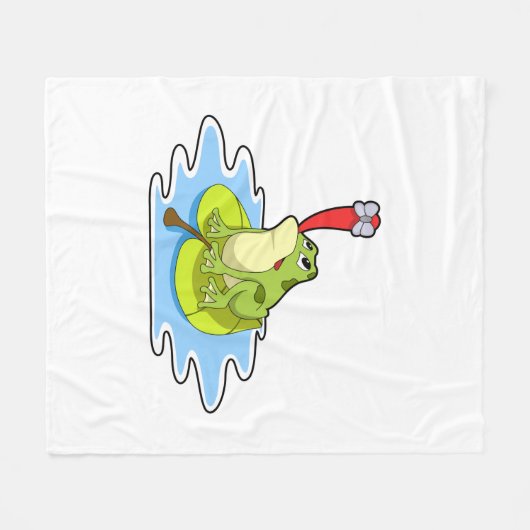 Kikker op Leaf met Insect Fleece Deken (Voorkant (Horizontaal))