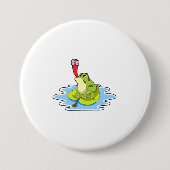 Kikker op Leaf met Insect Ronde Button 7,6 Cm (Voorkant)