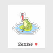 Kikker op Leaf met Insect Sticker (Vel)