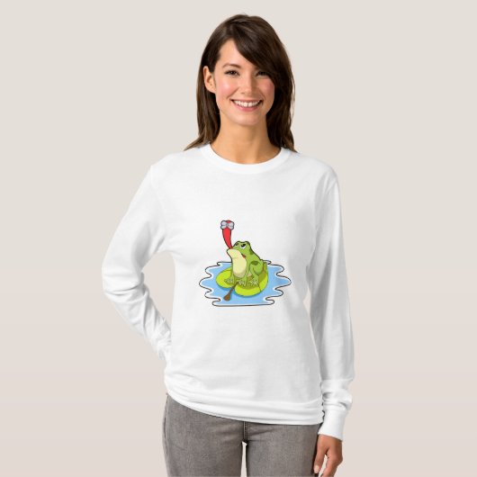 Kikker op Leaf met Insect T-shirt (Voorkant volledig)